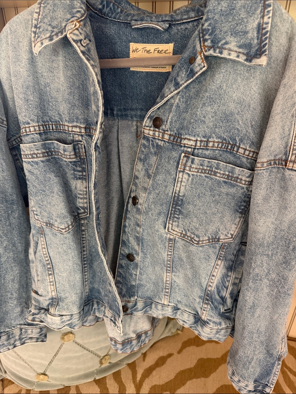 We The Free Faded Light Blue Denim Jacket - Picture 3 of 5
